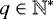 $q\in\mathbb{N}^{*}$