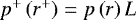 $p^{&#x002B;}\left(r^{&#x002B;}\right)=p\left(r\right)L$