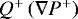 $Q^{&#x002B;}\left(\nabla{P}^{&#x002B;}\right)$