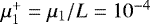 $\mu_{1}^{&#x002B;}=\mu_{1}/L=10^{-4}$