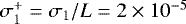 $\sigma_{1}^{&#x002B;}=\sigma_{1}/L=2 \times10^{-5}$