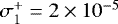 $\sigma^{&#x002B;}_{1}=2 \times10^{-5}$